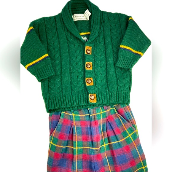 Vintage 90s The Eagle’s Eye Varsity cable cardigan sweater - Picture 4 of 11